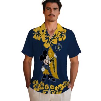 Surfing Mickey Milwaukee Brewers Hawaiian Shirt - MLB Tropical Fan Apparel Gift
