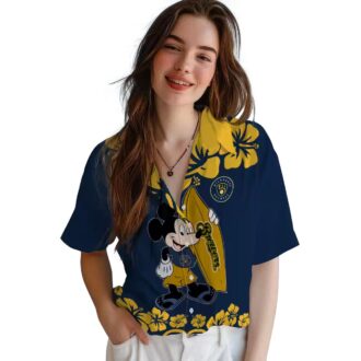 Surfing Mickey Milwaukee Brewers Hawaiian Shirt - MLB Tropical Fan Apparel Gift