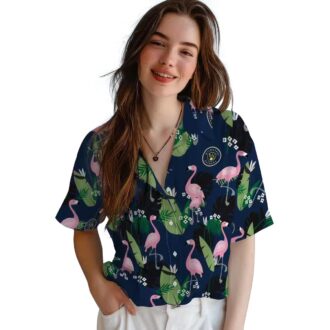 Trend Milwaukee Brewers Tropical Hawaiian Shirt - Navy Blue Flamingo Leaf Button-Up for Baseball Fans