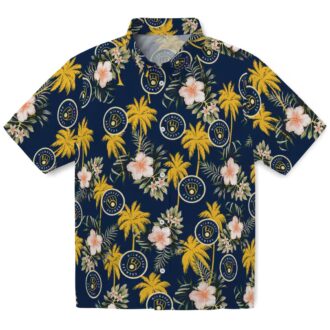 Trend MLB Milwaukee Brewers Beach Shirt - Floral Palm Tree Hawaiian Style