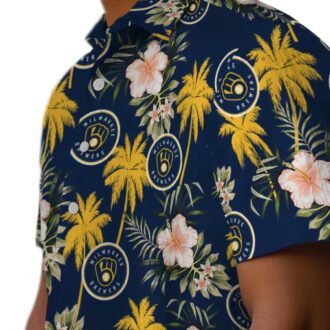 Trend MLB Milwaukee Brewers Beach Shirt - Floral Palm Tree Hawaiian Style
