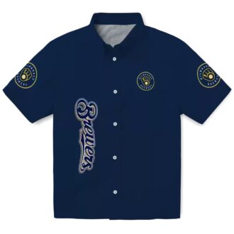 Tropical Milwaukee Brewers Hawaiian Shirt for Men - Navy Blue Aloha Game Day Look