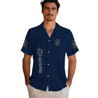 Tropical Milwaukee Brewers Hawaiian Shirt for Men - Navy Blue Aloha Game Day Look
