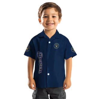 Tropical Milwaukee Brewers Hawaiian Shirt for Men - Navy Blue Aloha Game Day Look