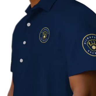 Tropical Milwaukee Brewers Hawaiian Shirt for Men - Navy Blue Aloha Game Day Look