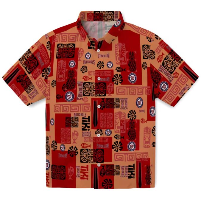2025 Washington Nationals Tribal Red Hawaiian Shirt - MLB Baseball Fan Tropical Shirt