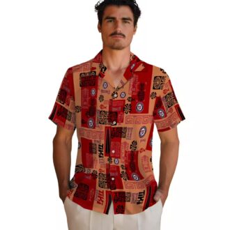 2025 Washington Nationals Tribal Red Hawaiian Shirt - MLB Baseball Fan Tropical Shirt