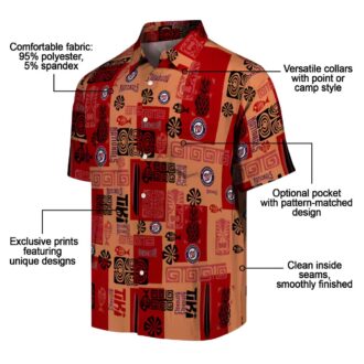 2025 Washington Nationals Tribal Red Hawaiian Shirt - MLB Baseball Fan Tropical Shirt