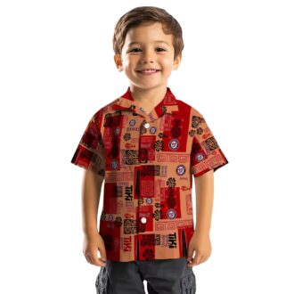 2025 Washington Nationals Tribal Red Hawaiian Shirt - MLB Baseball Fan Tropical Shirt