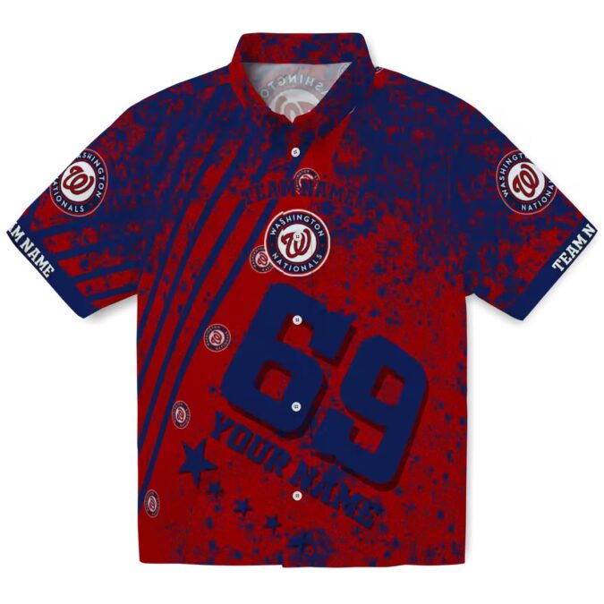 Custom MLB Washington Nationals Hawaiian Shirt Red with Star Stripes for Summer Vacation