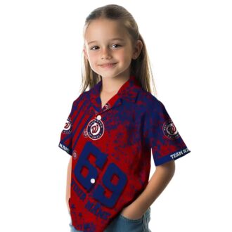 Custom MLB Washington Nationals Hawaiian Shirt Red with Star Stripes for Summer Vacation