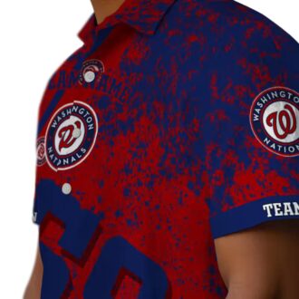 Custom MLB Washington Nationals Hawaiian Shirt Red with Star Stripes for Summer Vacation