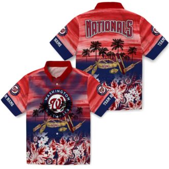 Custom Washington Nationals Red Tropical Hawaiian Shirt - MLB Baseball Fan Shirt for Summer Events