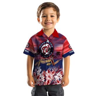 Custom Washington Nationals Red Tropical Hawaiian Shirt - MLB Baseball Fan Shirt for Summer Events