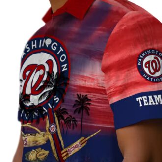 Custom Washington Nationals Red Tropical Hawaiian Shirt - MLB Baseball Fan Shirt for Summer Events