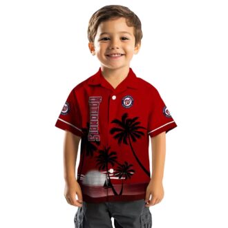 Custom Washington Nationals Sunset Hawaiian Shirt - MLB Tropical Floral Red Black Shirt for Summer 2025