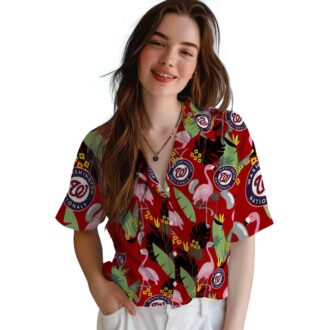 Exclusive Washington Nationals Flamingo Leaves Hawaiian Shirt - MLB Summer Fan Apparel 2025