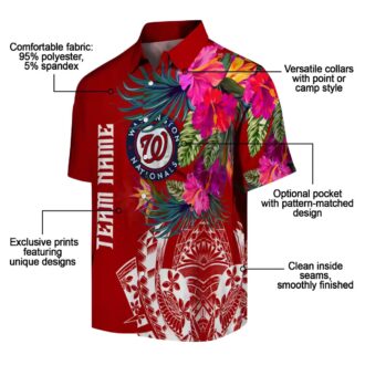 Limited Edition Washington Nationals Floral Red Hawaiian Shirt - MLB Fan Tropical Shirt for Summer Fun
