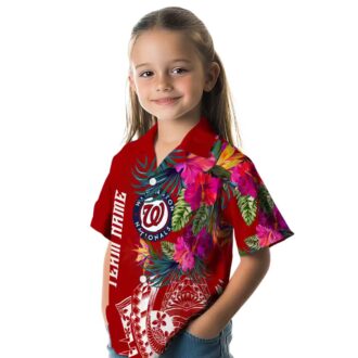 Limited Edition Washington Nationals Floral Red Hawaiian Shirt - MLB Fan Tropical Shirt for Summer Fun