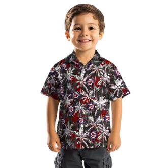 Limited Edition Washington Nationals Hawaiian Shirt - Red Black Palm Pattern, MLB Fan Apparel