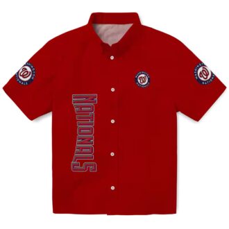 Men's Red Washington Nationals Hawaiian Shirt - Stuart Minion Tropical MLB Shirt