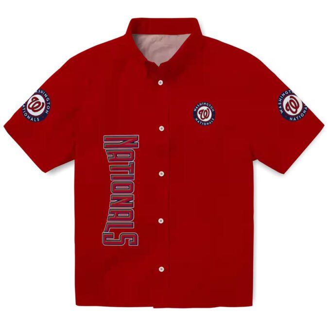 Men's Red Washington Nationals Hawaiian Shirt - Stuart Minion Tropical MLB Shirt