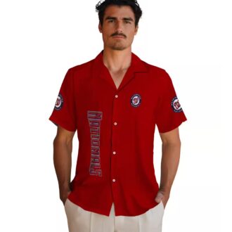Men's Red Washington Nationals Hawaiian Shirt - Stuart Minion Tropical MLB Shirt