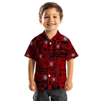 MLB Washington Nationals Floral Hawaiian Shirt - Unique Red Black Patchwork Summer Beachwear