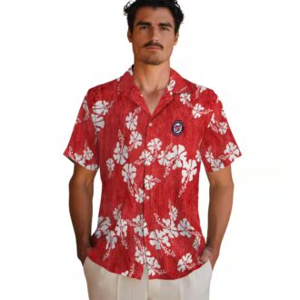 MLB Washington Nationals Hibiscus Clusters Hawaiian Shirt - Ideal for Summer & Beach Days