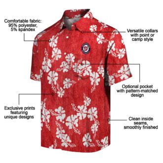 MLB Washington Nationals Hibiscus Clusters Hawaiian Shirt - Ideal for Summer & Beach Days