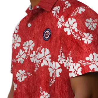 MLB Washington Nationals Hibiscus Clusters Hawaiian Shirt - Ideal for Summer & Beach Days