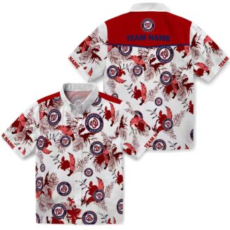 MLB Washington Nationals Tropical Botanical Hawaiian Shirt - Custom Red & White Shirt for Fans
