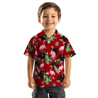 Official Washington Nationals Flamingo Leaf Red Hawaiian Shirt - MLB Team Summer Vacation Shirt