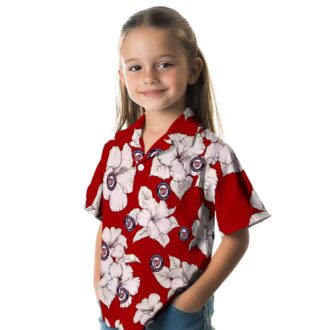 Official Washington Nationals Hibiscus Hawaiian Shirt - MLB Team Shirt Red White for Men & Women