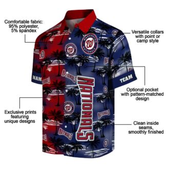 Personalized Washington Nationals Red Hawaiian Shirt - Tropical Palm Silhouettes for MLB Fans