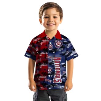 Personalized Washington Nationals Red Hawaiian Shirt - Tropical Palm Silhouettes for MLB Fans