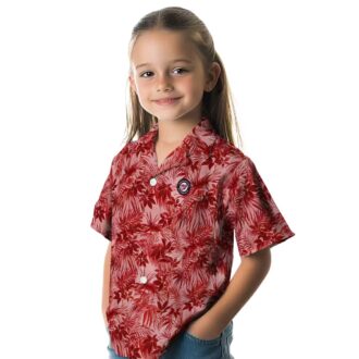 Red Washington Nationals Leafy Pattern Hawaiian Shirt - MLB Baseball Fan Vacation Shirt 2025