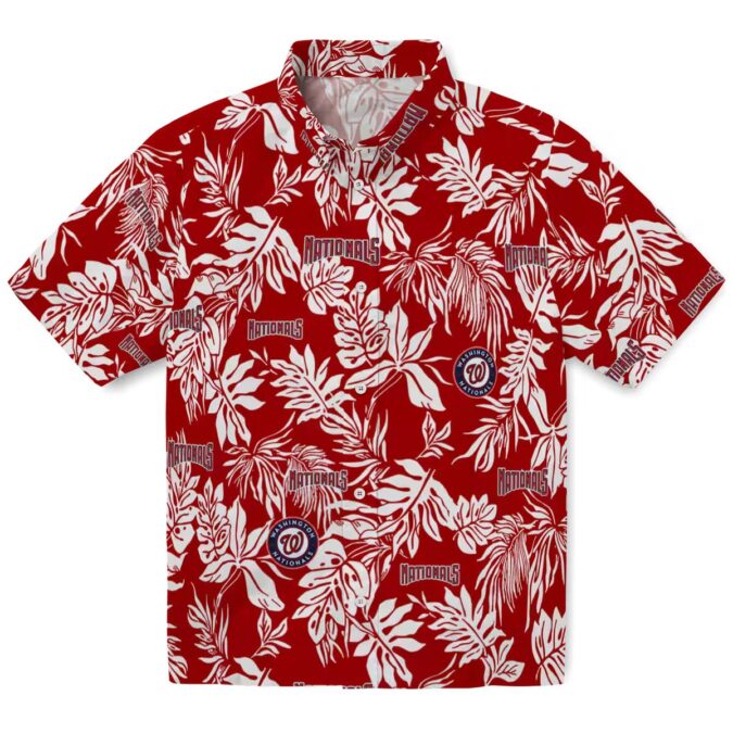 Trending Washington Nationals MLB Hawaiian Shirt - Tropical Red White Leaf Print for Summer Style