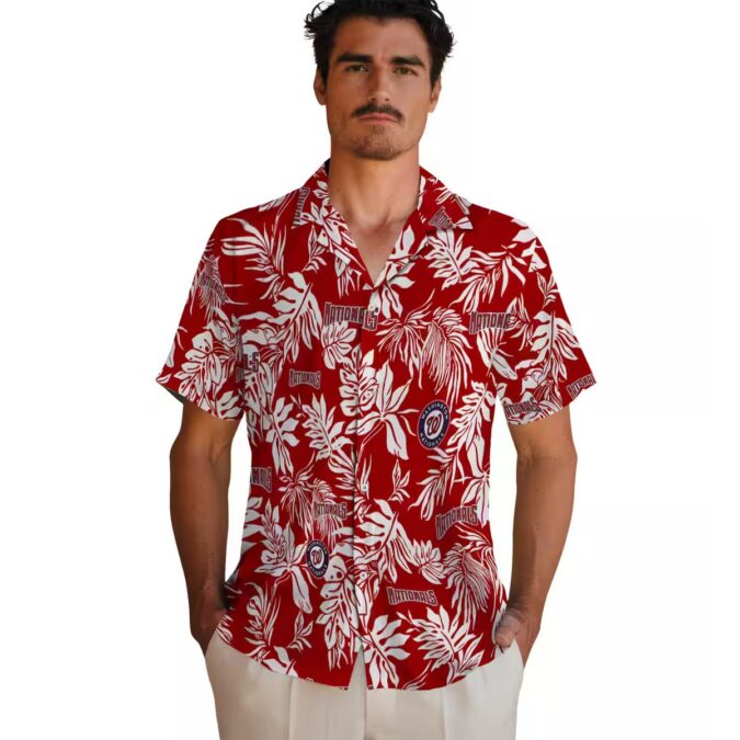 Trending Washington Nationals MLB Hawaiian Shirt - Tropical Red White Leaf Print for Summer Style