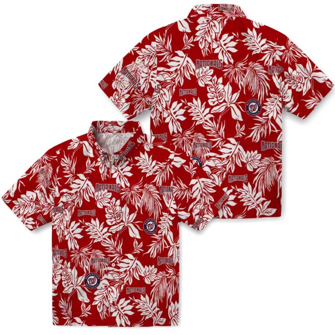 Trending Washington Nationals MLB Hawaiian Shirt - Tropical Red White Leaf Print for Summer Style