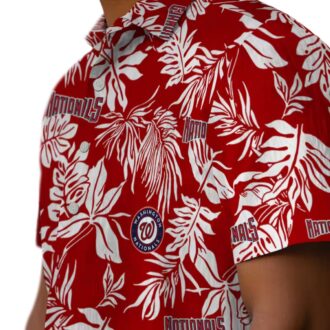 Trending Washington Nationals MLB Hawaiian Shirt - Tropical Red White Leaf Print for Summer Style