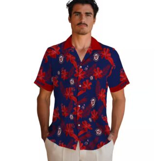 Washington Nationals Blue Hawaiian Shirt with Botanical Print - Personalized Tropical Fan Gear for USA