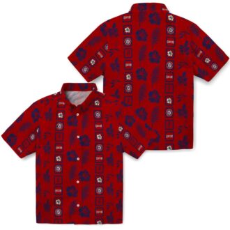 Washington Nationals Framed Floral Hawaiian Shirt - Summer MLB Team Shirt for Baseball Fans