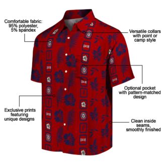 Washington Nationals Framed Floral Hawaiian Shirt - Summer MLB Team Shirt for Baseball Fans