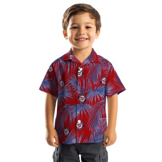 Washington Nationals MLB Fan Hawaiian Shirt - Red Tropical Leafy Palms Shirt for Beach & Summer Party
