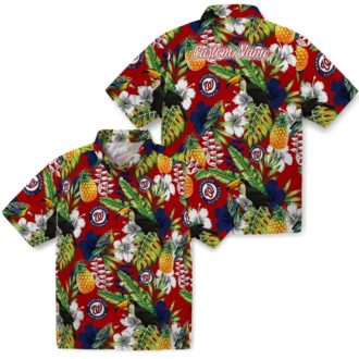 Washington Nationals MLB Tropical Hawaiian Shirt - Red Green Toucan Pattern for Summer & Vacation