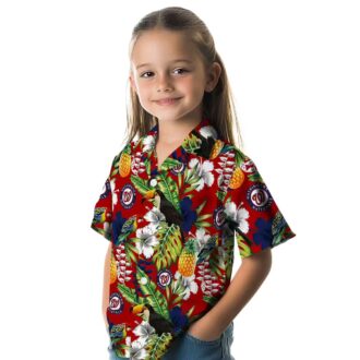 Washington Nationals MLB Tropical Hawaiian Shirt - Red Green Toucan Pattern for Summer & Vacation