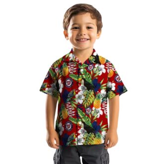 Washington Nationals MLB Tropical Hawaiian Shirt - Red Green Toucan Pattern for Summer & Vacation