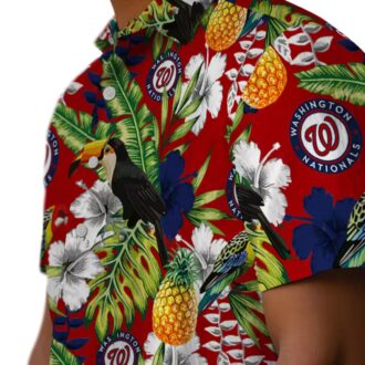 Washington Nationals MLB Tropical Hawaiian Shirt - Red Green Toucan Pattern for Summer & Vacation