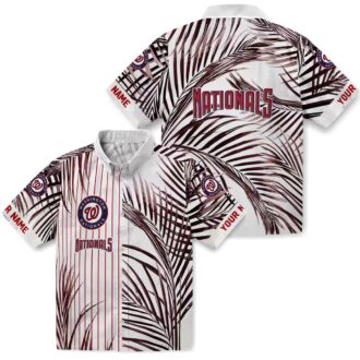 Washington Nationals Palm Stripes Hawaiian Shirt - MLB Team Tropical Summer Shirt for Fans